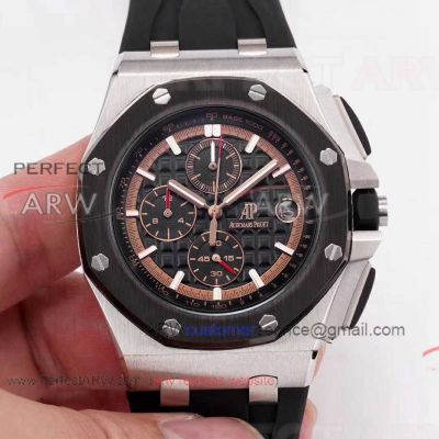 Perfect Replica Audemars Piguet Royal Oak Offshore Black Dial Black Bezel Luminous 44mm Watch